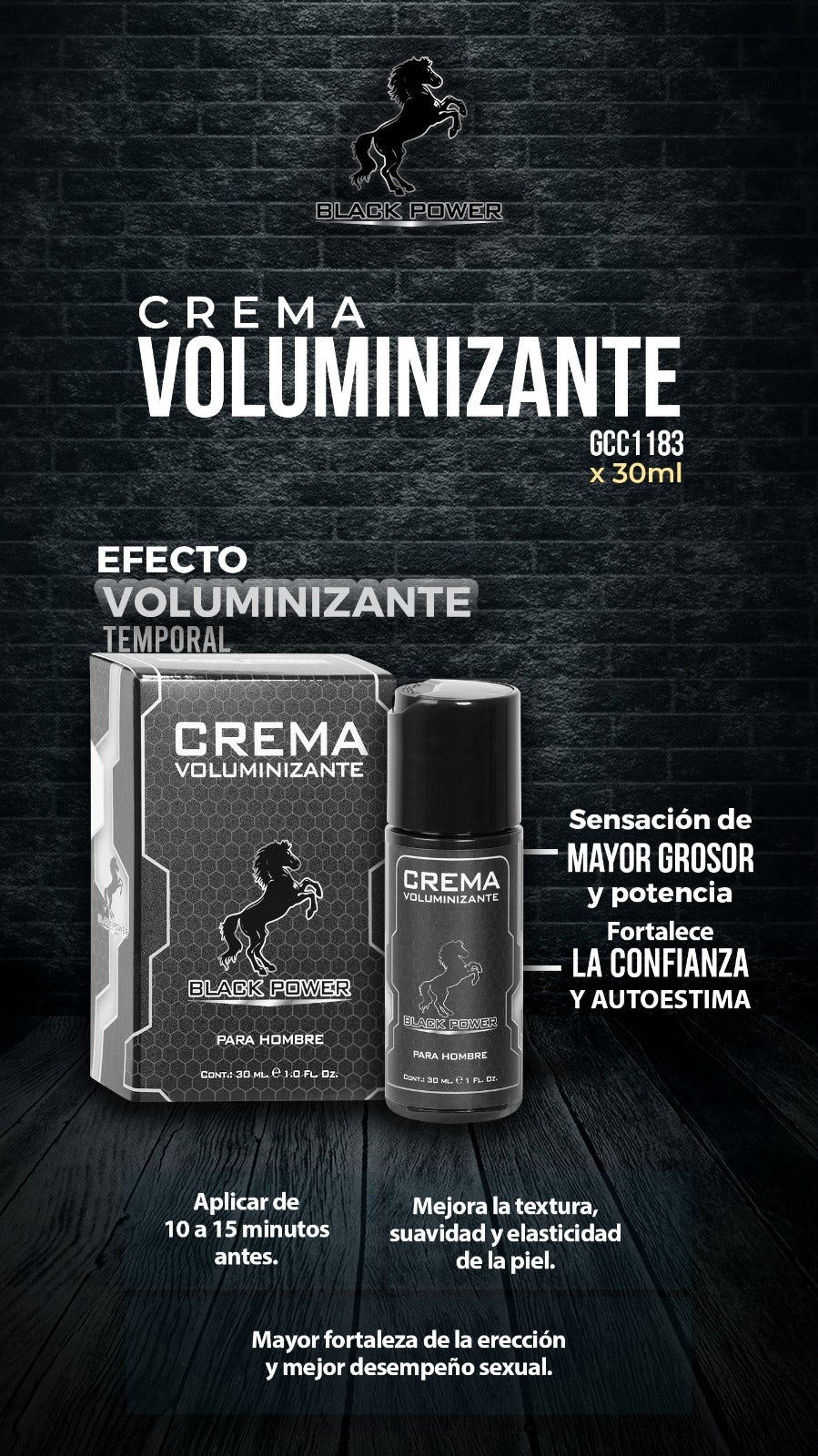 CREMA VOLUMINIZANTE X 30 ML Sen Intimo BLACK POWER