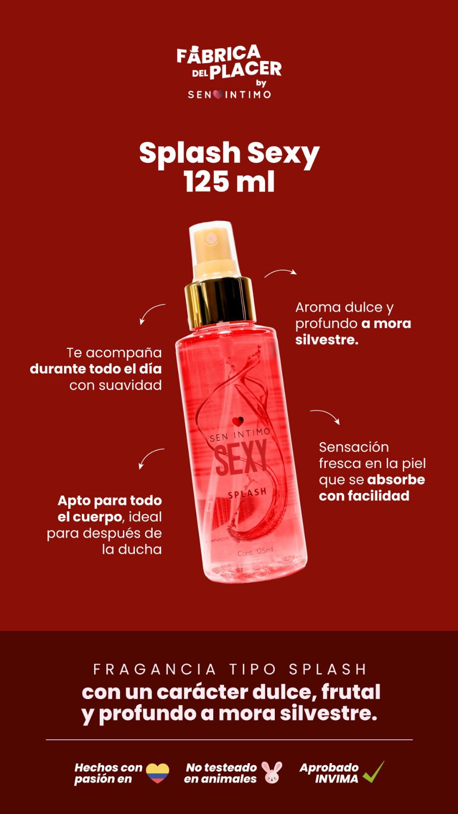 Splash Con Pheromonas Sexy x 125ml Sen Intimo