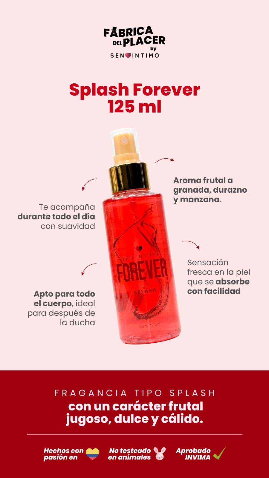 Splash Con Pheromonas Forever x 125ml Sen Intimo